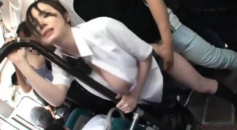 Asian whore wearing her uniform and she gets smashed from behind